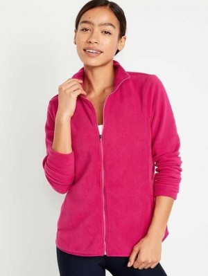 Haut Running Old Navy Microfleece Zip Jacket Femme Rose | 534-ICFEBY