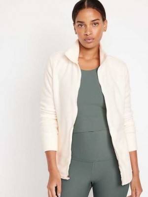 Haut Running Old Navy Microfleece Zip Jacket Femme Creme De La Creme | 458-IAXPHK