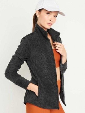 Haut Running Old Navy Microfleece Zip Jacket Femme Grise | 258-XUNABQ