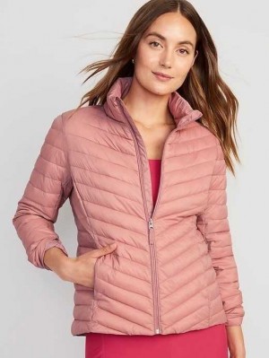 Haut Running Old Navy Narrow-Channel Matelassé Puffer Jacket Femme Woodrose | 523-WMQIDB