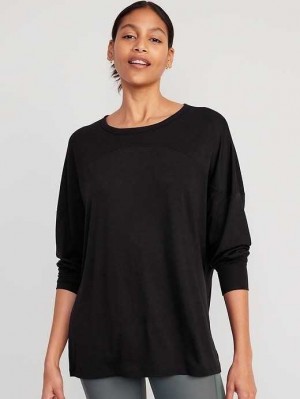 Haut Running Old Navy Oversized UltraLite All-Day Tunic Femme Noir | 986-LOAVIM