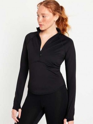 Haut Running Old Navy PowerSoft 1/2-Zip Pullover Femme Noir | 061-CLGKNY