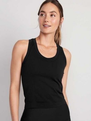 Haut Running Old Navy Seamless Mesh-Panel Racerback Performance Tank Top Femme Noir | 421-HPRIZD
