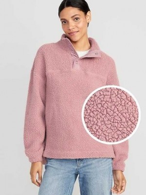 Haut Running Old Navy Step-Hem Sherpa Pullover Femme Woodrose | 129-GRXBAW