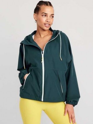 Haut Running Old Navy StretchTech Encapuchonné Zip Jacket Femme Vert Foncé | 075-OTBZWG