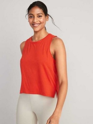 Haut Running Old Navy UltraLite Cropped Tank Top Femme Mystic Fire | 168-MOCXTG