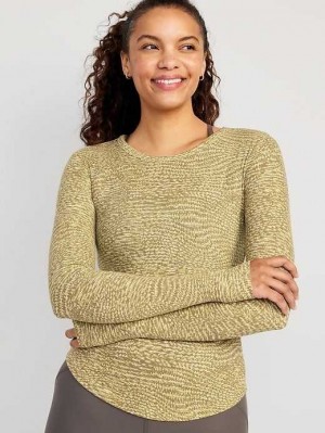 Haut Running Old Navy UltraLite Fitted Rib-Knit Top Femme Vert | 478-AXUDTR