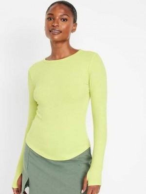 Haut Running Old Navy UltraLite Fitted Rib-Knit Top Femme Citrine | 049-SHUGAK