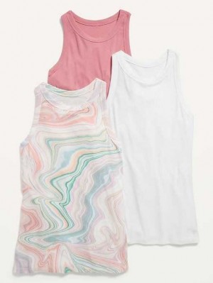 Haut Running Old Navy UltraLite Rib-Knit Racerback Tank Top 3-Pack Femme Multicolore | 648-ACPKEQ