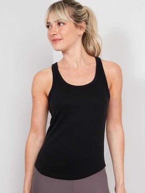 Haut Running Old Navy UltraLite Rib-Knit Racerback Tank Top Femme Noir | 341-DORFJL