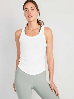 Haut Running Old Navy UltraLite Rib-Knit Racerback Tank Top Femme Blanche | 249-EZNBWM