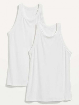 Haut Running Old Navy UltraLite Rib-Knit Racerback Tank Top 2-Pack Femme Blanche | 096-DEBCRL