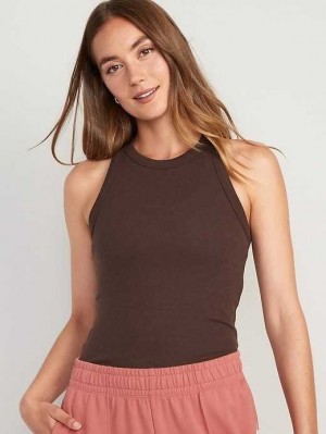 Haut Running Old Navy UltraLite Rib-Knit Racerback Tank Top Femme French Roast | 908-MDJFHB