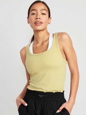 Haut Running Old Navy UltraLite Rib-Knit Racerback Tank Top Femme Washed Celadon | 047-CNRYUD