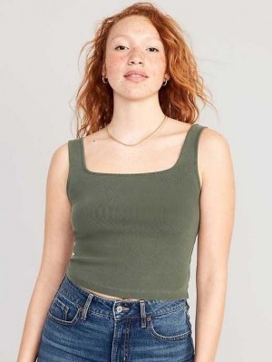Hauts Old Navy Cropped Rib-Knit Tank Top Femme Alpine Tundra | 627-LOMRSW