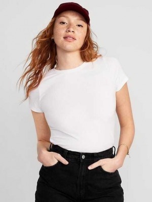 Hauts Old Navy Cropped Slim-Fit T-Shirt Femme Blanche | 453-QILTSR