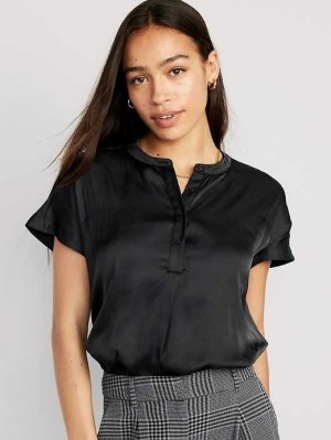 Hauts Old Navy Dolman Sleeve Satin Popover Shirt Femme Noir | 602-MFENDZ
