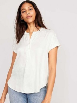 Hauts Old Navy Dolman Sleeve Satin Popover Shirt Femme Bleu Clair | 087-KXBMNQ