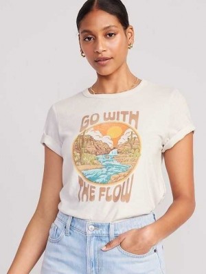 Hauts Old Navy EveryWear Graphique T-Shirt Femme Go With The Flow | 986-RMBASC