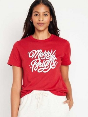 Hauts Old Navy EveryWear Graphique T-Shirt Femme Rouge | 432-REYPUT