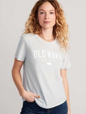 Hauts Old Navy EveryWear Logo Graphique T-Shirt Femme Grise Clair | 728-ISMGPU