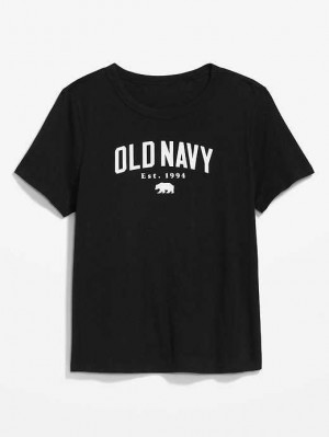 Hauts Old Navy EveryWear Logo Graphique T-Shirt Femme Noir | 426-NKHZGV