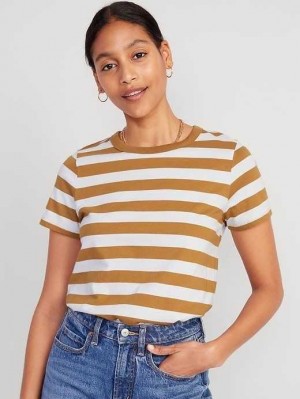 Hauts Old Navy EveryWear Rayé T-Shirt Femme Marron Stripes | 385-FPWBHV