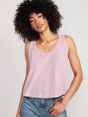 Hauts Old Navy EveryWear Slub-Knit Tank Top Femme Violette | 308-FRDAOC