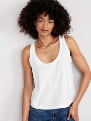 Hauts Old Navy EveryWear Slub-Knit Tank Top Femme Blanche | 198-NRHZYE
