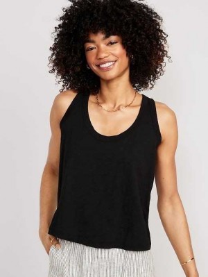Hauts Old Navy EveryWear Slub-Knit Tank Top Femme Noir | 062-PJSLXK