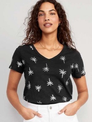 Hauts Old Navy EveryWear V-Neck Printed T-Shirt Femme Palms | 701-MCBXHN