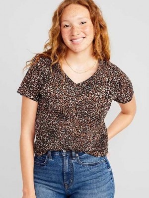 Hauts Old Navy EveryWear V-Neck Printed T-Shirt Femme Wild Spots | 391-LWPYBR