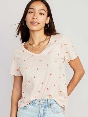 Hauts Old Navy EveryWear V-Neck Printed T-Shirt Femme May Flowers | 130-AJOQGF