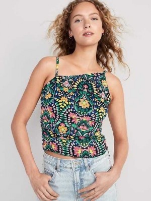 Hauts Old Navy Fitted Asymmetrical Cropped Cami Top Femme Kaleidoscope | 132-BPUZVQ
