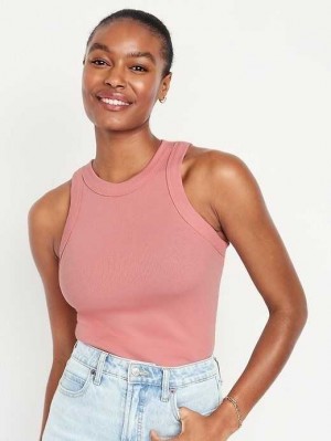 Hauts Old Navy Fitted Rib-Knit Tank Top Femme Corail | 081-GPTCUB