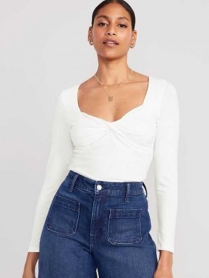 Hauts Old Navy Fitted Twist-Front Top Femme Bleu Clair | 725-WMSFZU