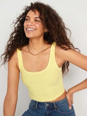 Hauts Old Navy Fitted Ultra-Cropped Rib-Knit Tank Top Femme Orange | 608-PFKJLX