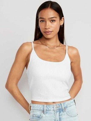Hauts Old Navy Lanières Rib-Knit Cropped Tank Top Femme Blanche | 740-XIMOSW