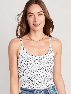 Hauts Old Navy Lanières Rib-Knit Cropped Tank Top Femme Blanche | 427-QNCEDP