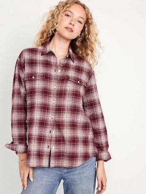 Hauts Old Navy Loose Flannel Shirt Femme Raisin Arizona | 743-BLTAZV