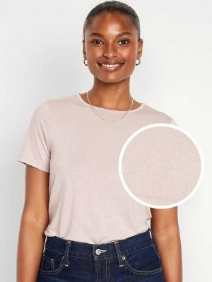 Hauts Old Navy Luxe Crew-Neck Glimmer T-Shirt Femme Rose | 190-HUCRAG