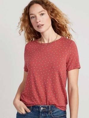 Hauts Old Navy Luxe Crew-Neck T-Shirt Femme Rouge | 419-WURISO