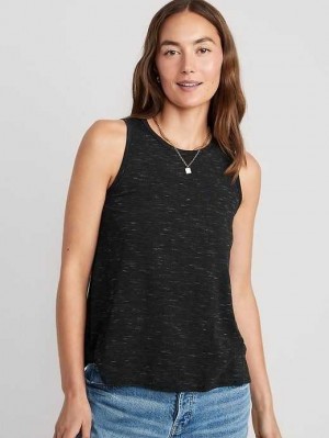 Hauts Old Navy Luxe Jersey-Knit Sans Manches T-Shirt Femme Noir | 682-KYFBPX
