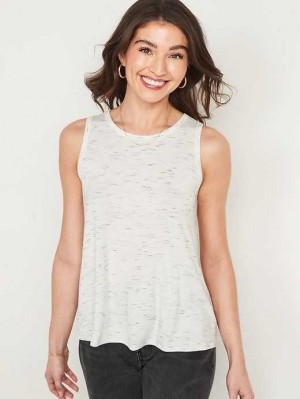 Hauts Old Navy Luxe Jersey-Knit Sans Manches T-Shirt Femme Blanche | 862-INWHGV