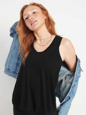Hauts Old Navy Luxe Jersey-Knit V-Neck Tank Top Femme Blackjack | 645-UTWFGS