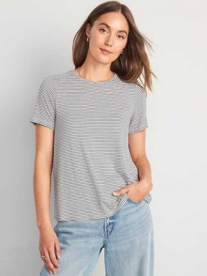 Hauts Old Navy Luxe Rayé T-Shirt Femme Blanche Bleu Stripes | 708-ORYCBI