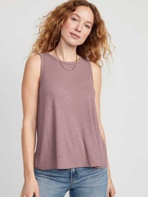Hauts Old Navy Luxe Rib-Knit Swing Tank Top Femme Lark | 758-AZTBOD
