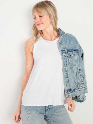 Hauts Old Navy Luxe Swing Tank Top Femme Blanche | 605-FPQRWS
