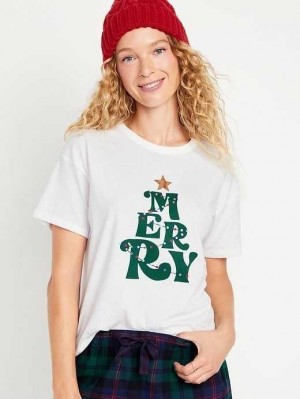 Hauts Old Navy Matching Holiday-Graphique T-Shirt Femme Merry Christmas | 691-VXQTLS