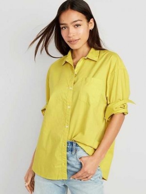 Hauts Old Navy Oversized Poplin Boyfriend Shirt Femme Vert Clair | 258-VLFZAX